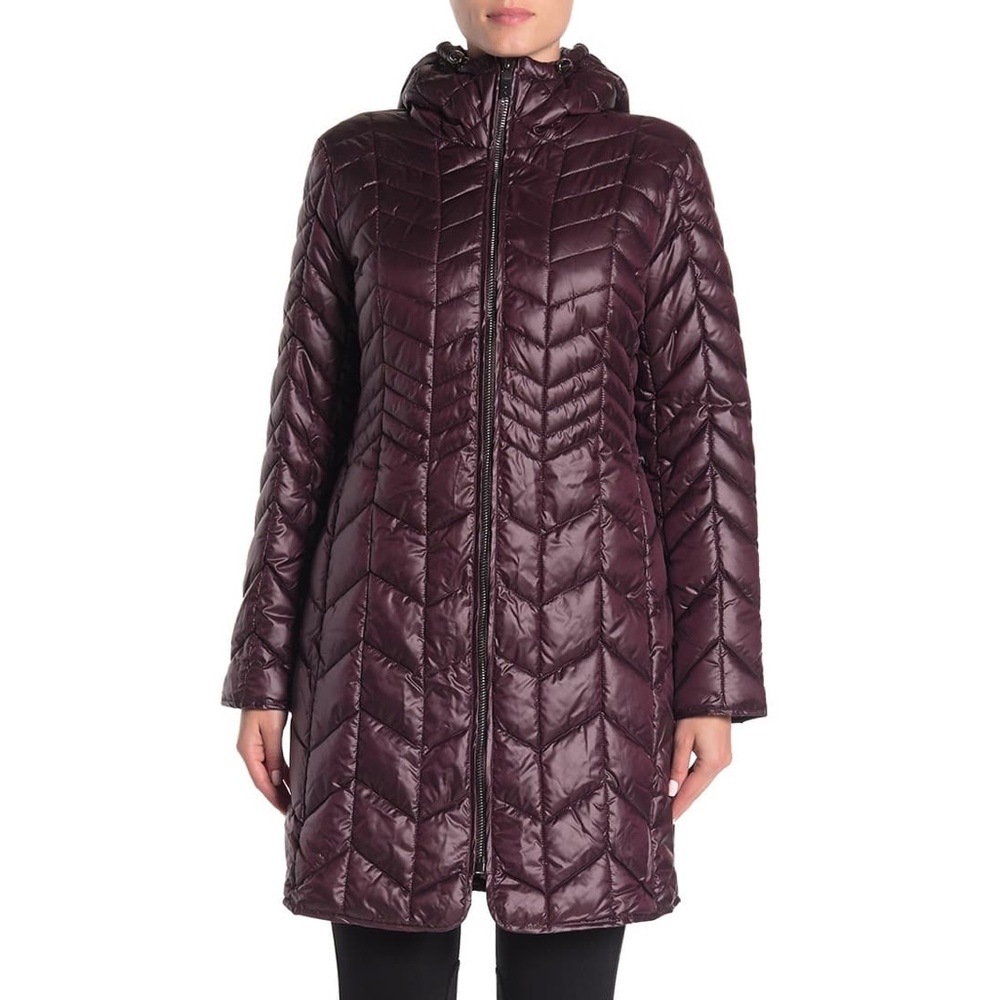NWT!π₯° Kenneth Cole Hooded Puffer Coat - Picture 2 of 6